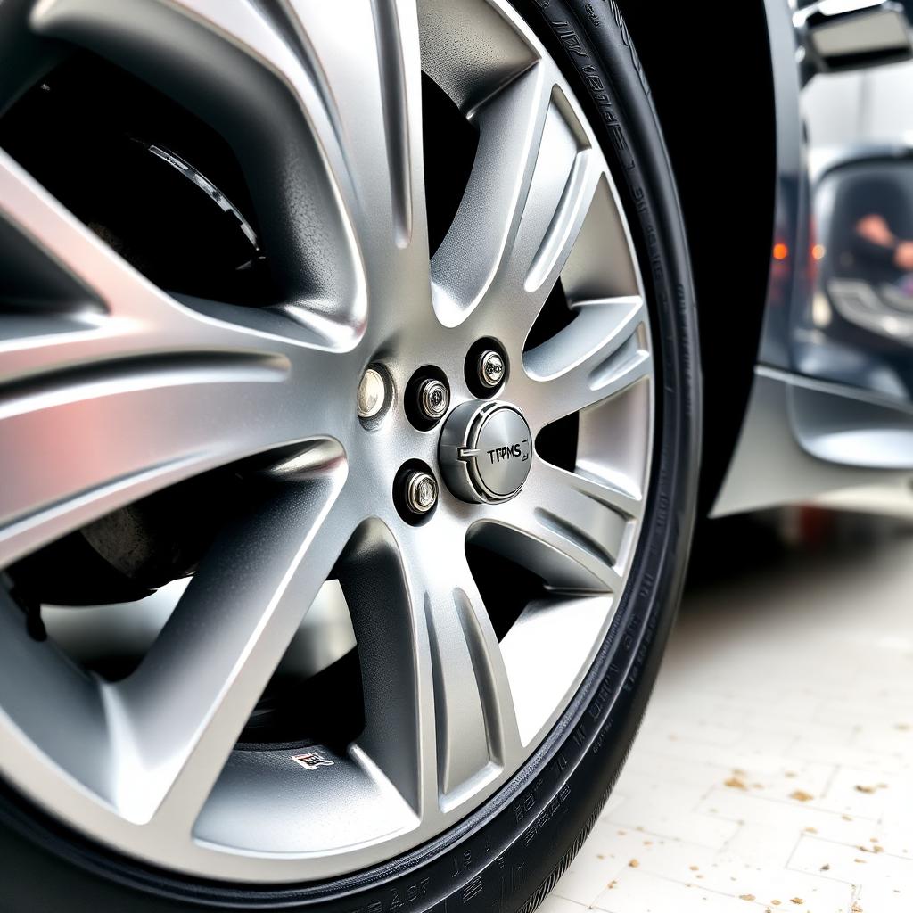 car wheel with tire pressure sensor